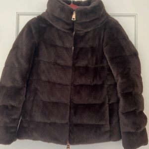 Herno Faux Fur Teddy Coat Mocha